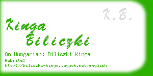 kinga biliczki business card